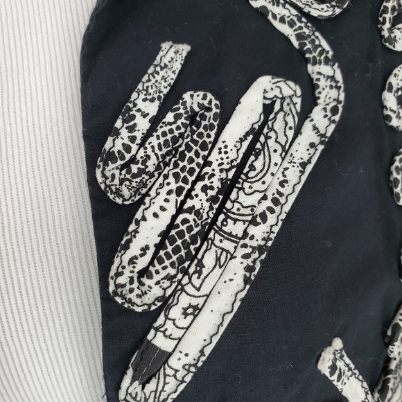 Chico's Black and White Art-To-Wear Bolero Abstract Dressy Blazer Jacket Size 2 - Picture 5 of 11